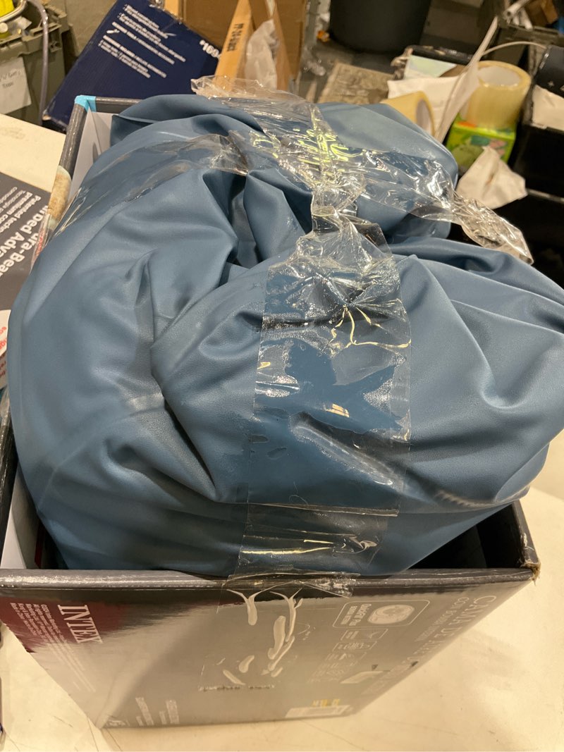 Condition photo showing Good Condition for intex elevated 18" pillow rest twin air mattress with internal pump - off-white/blue
