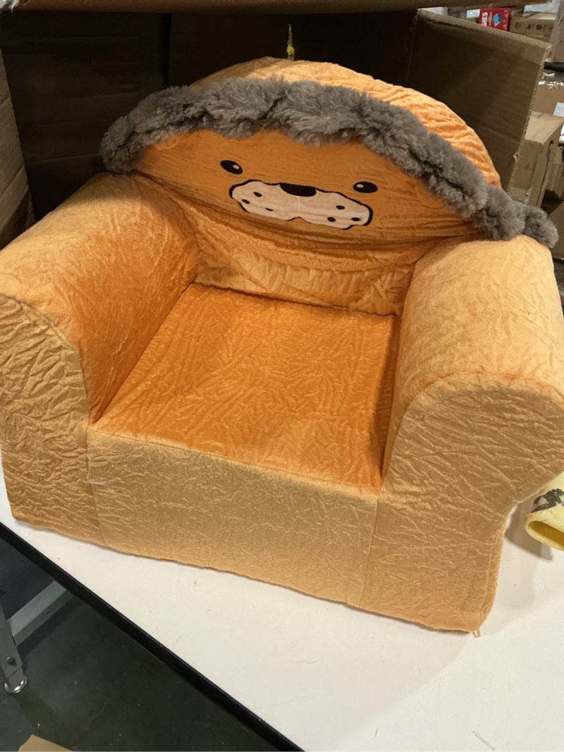Condition photo showing New/Like New for Cuddly Toddler First Chair, Premium Character Chair, Yellow, 18 Month up to 3 Years Orange Lion