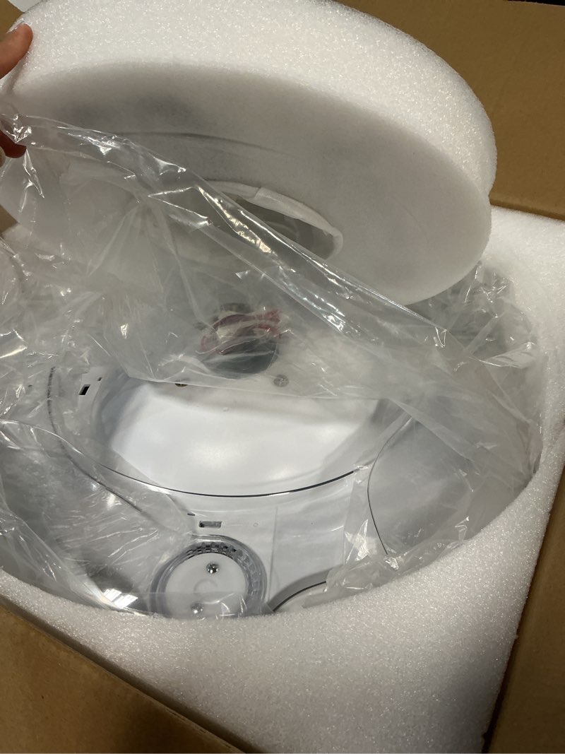 Condition photo showing Good Condition for 48'' retractable ceiling fan with remote/app control,bladeless ceiling fan with led lights,stepless full spectrum,memory,modern silent fandelier for bedroom dining room living room,white white 48inch