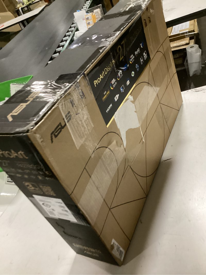 Condition photo showing As Is for screen display damaged, no power cord asus proart display 27” 1440p professional monitor (pa278qgv) – ips, qhd (2560 x 1440), 95% dci-p3, 