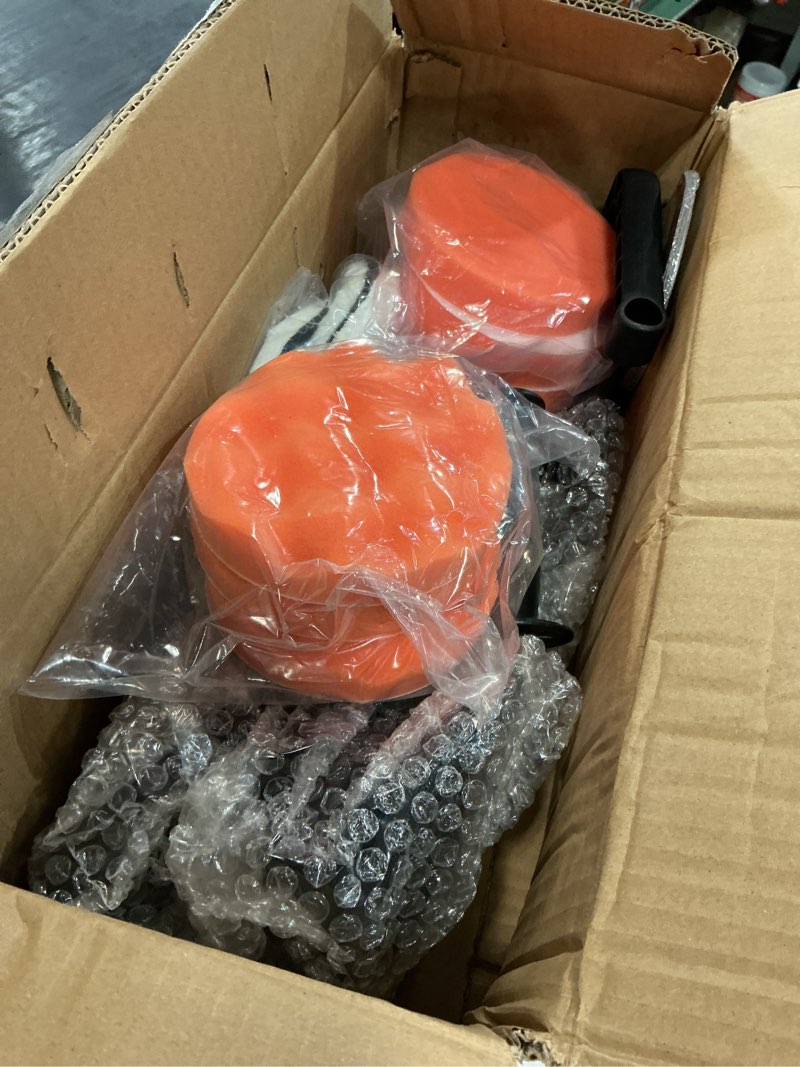 Condition photo showing Good Condition for car buffer polisher, 5 inch random orbital car polisher, 1600w 6 variable speed 600-3600 rpm, 26pcs attachments, polisher for car detailing, boat sanding, scratch removing