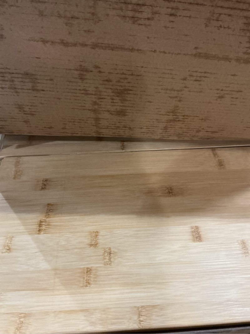 Condition photo showing New/Like New for bamboo cutting board - 20 x 20 inch large wood chopping board for kitchen, meat, vegetables, bbq, square butcher block with juice groove and handle, 0.8"th 20"l x 20"w