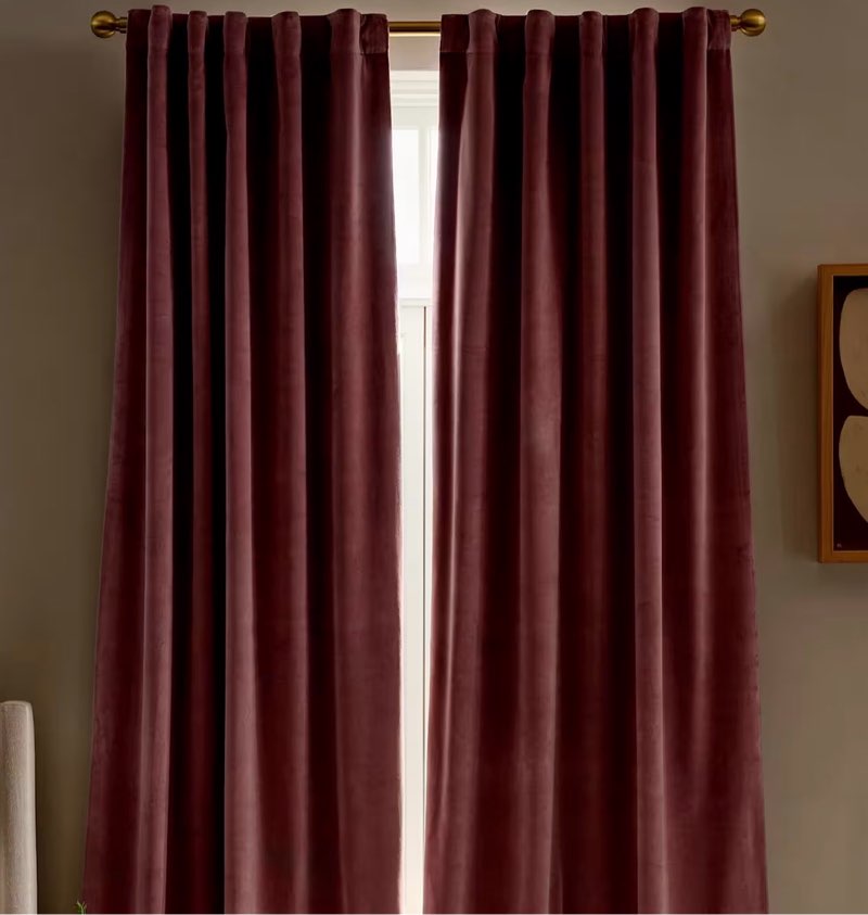 Velvet Room Darkening Curtain - Single Panel, mauve 48x84 