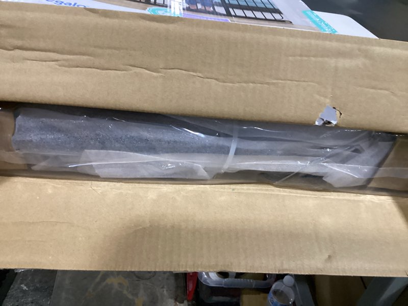Condition photo showing New/Like New for regalo safety 30.5-58" extra wide arch baby gate with door, pressure mount walk through gate for doorways & bottom of stairs, babies, toddlers & pets, tested & safe, american designed, american owned black - 30.5-58"w x 30"h