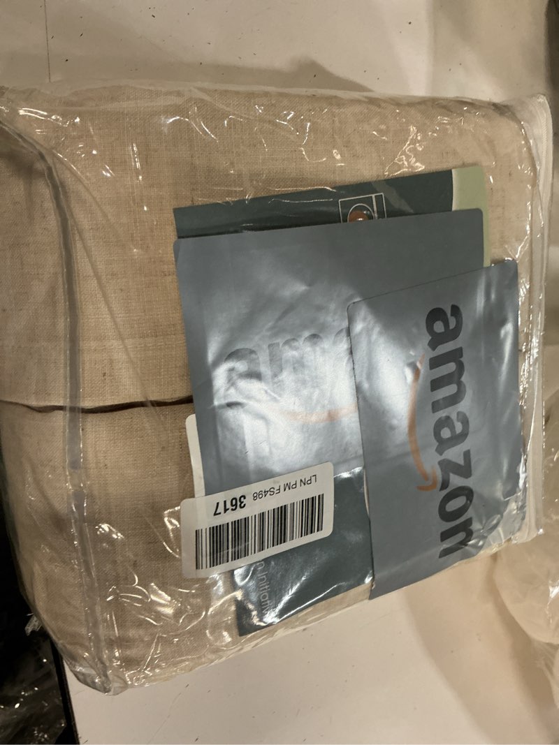 Condition photo showing New/Like New for Natural Pinch Pleated Linen Curtains 126 Inches Long 2 Panels for Living Room Bedroom Memory Training Shaped Semi Sheer Pleat Drapes Hooks Rings Light Filtering Window Curtain 40x126 Natural 40"W x 126"L (Pack of 2)