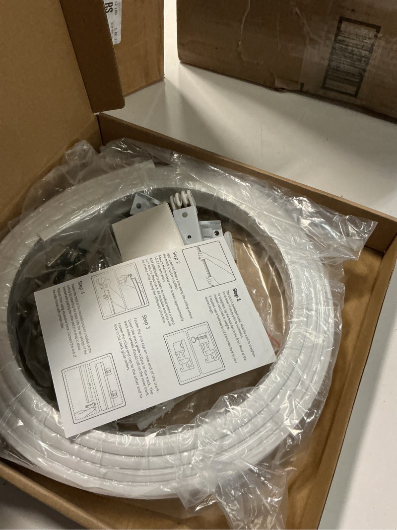 Condition photo showing Good Condition for Jetec Curved Ceiling Curtain Track Bendable Mount for Curtain Rail Bunk Bed Bay Window Room Divider Flexible Straight (White, 9.8 ft) 3 m/ 9.8 ft White