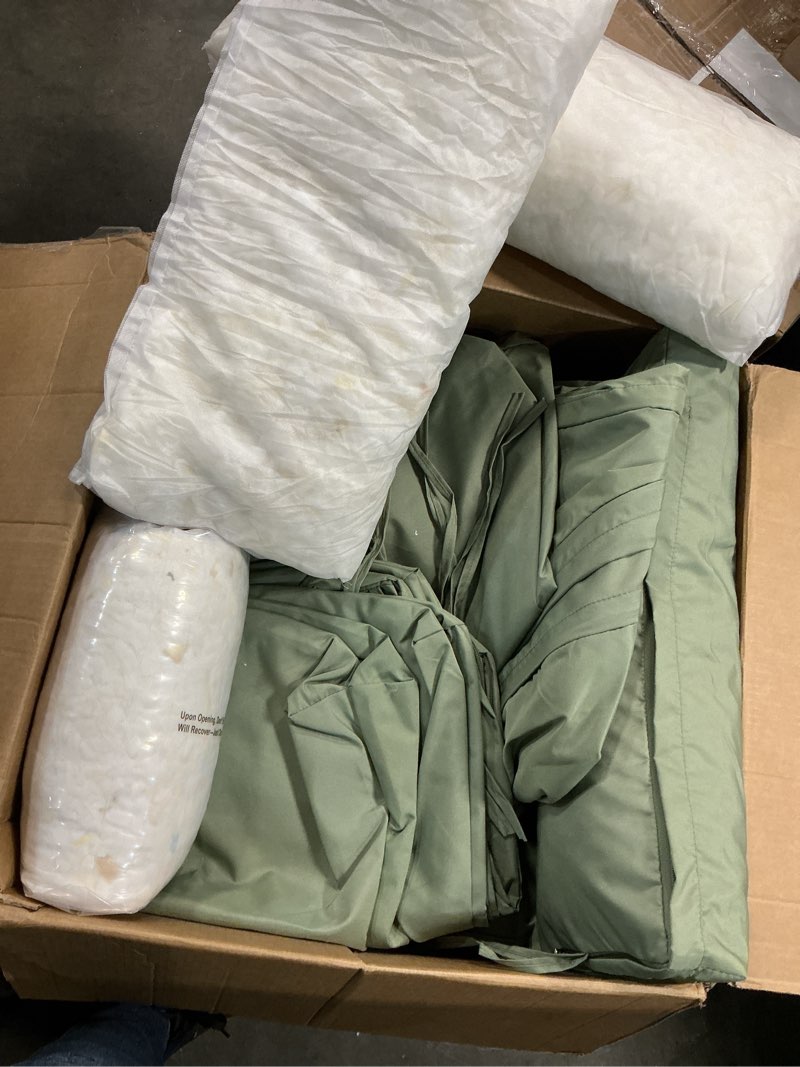 Condition photo showing Good Condition for chaise lounge cushion 72x21x3 inch – set of 2 outdoor lounge chair cushions, lounger pad replacement with fade-resistant, removable & machine-washable covers, ideal for patio chaise chairs, sage green sage green 72 x 21 | 2p