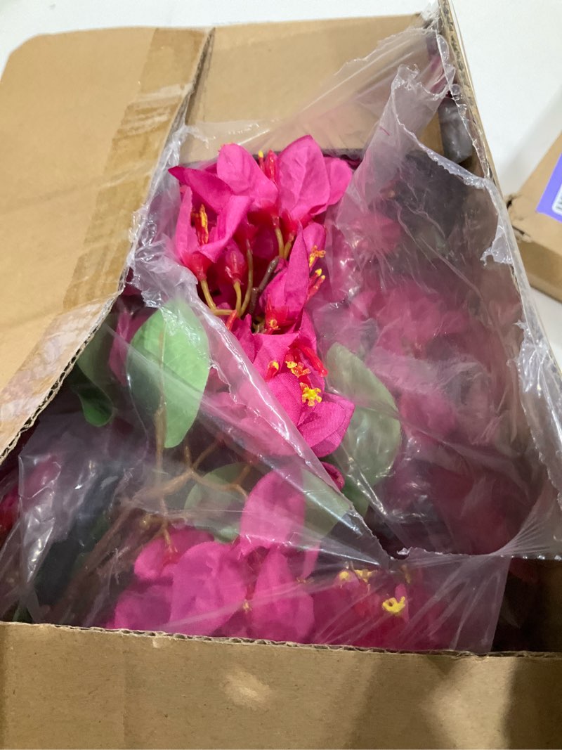 briful 6ft pink bougainvillea flower garland – artificial silk floral vine with built-in hook faux f