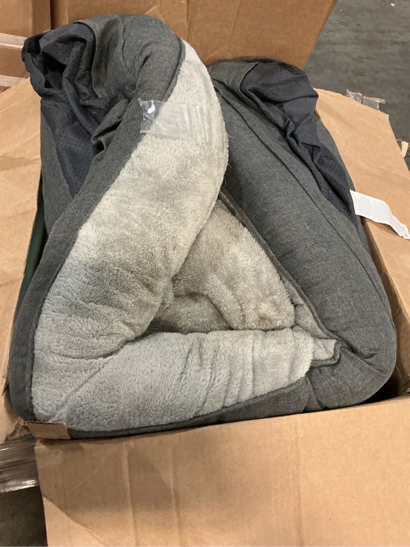 Condition photo showing As Is for EHEYCIGA Memory Foam XL Dog Bed for XLarge Sized, Extra Large Orthopedic Dog Sofa with Sides and Waterproof Liner, Washable Bolster Pet Bed Couch with Removable Cover, 42x30x7.5 Inch, Grey 42x30x7.5 Grey