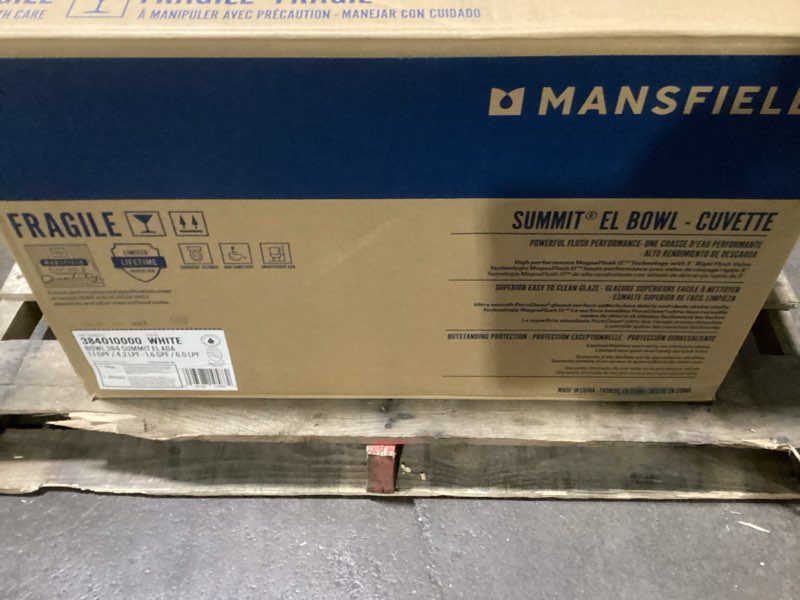 Condition photo showing Good Condition for Mansfield 384WHT Summit 3 Elongated Toilet Bowl, SmartHeight, White