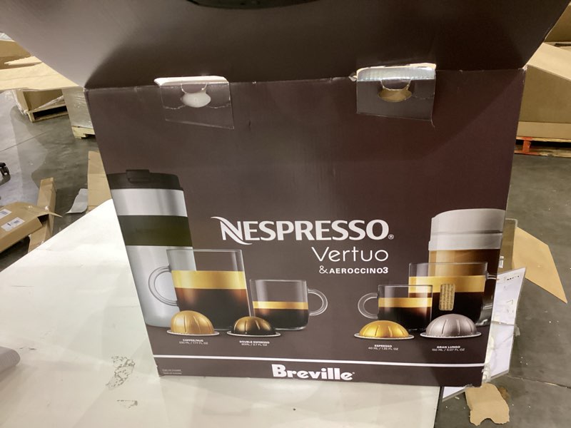 Condition photo showing As Is for Nespresso Vertuo Coffee and Espresso Machine by Breville, 5 Cups, Matte Black, 19.25 x 11 x 15.25 in