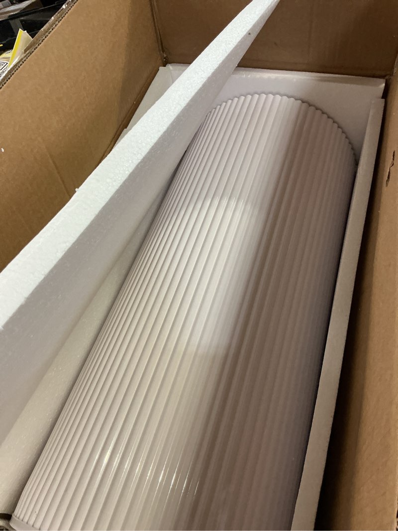 Condition photo showing Good Condition for metal pleated cylinder pedestal stands for party, 3 pieces heavy duty round cake pedestal stand display plinth pillars art decor for wedding ceremony birthday party?medium, white? white xl:29.72"x14.17", l:23.82"x12.6", m:21.85"x11.02"