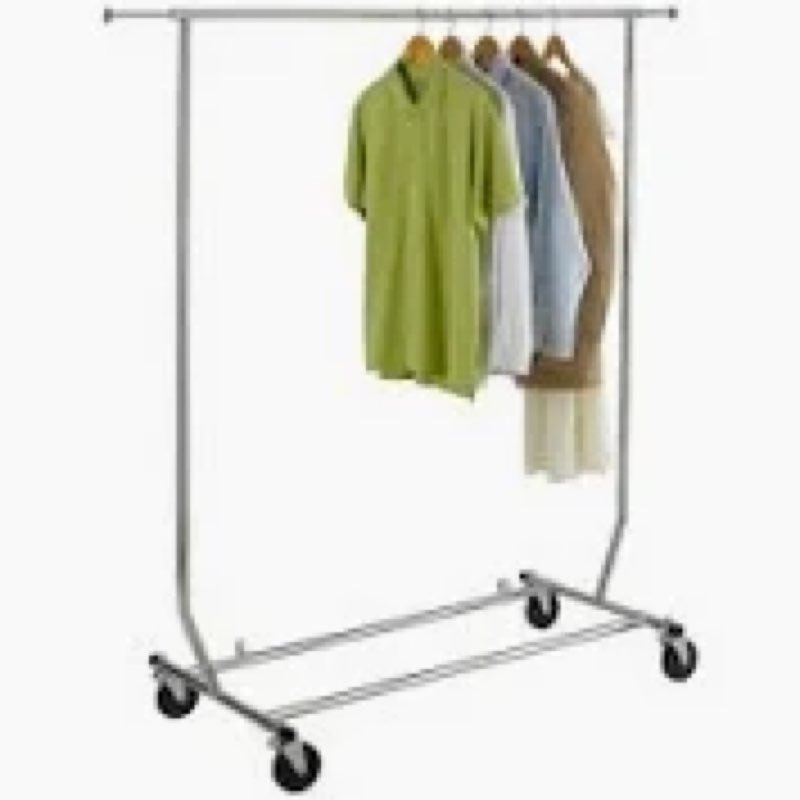 Style Selections Chrome Steel Rolling Clothing rack