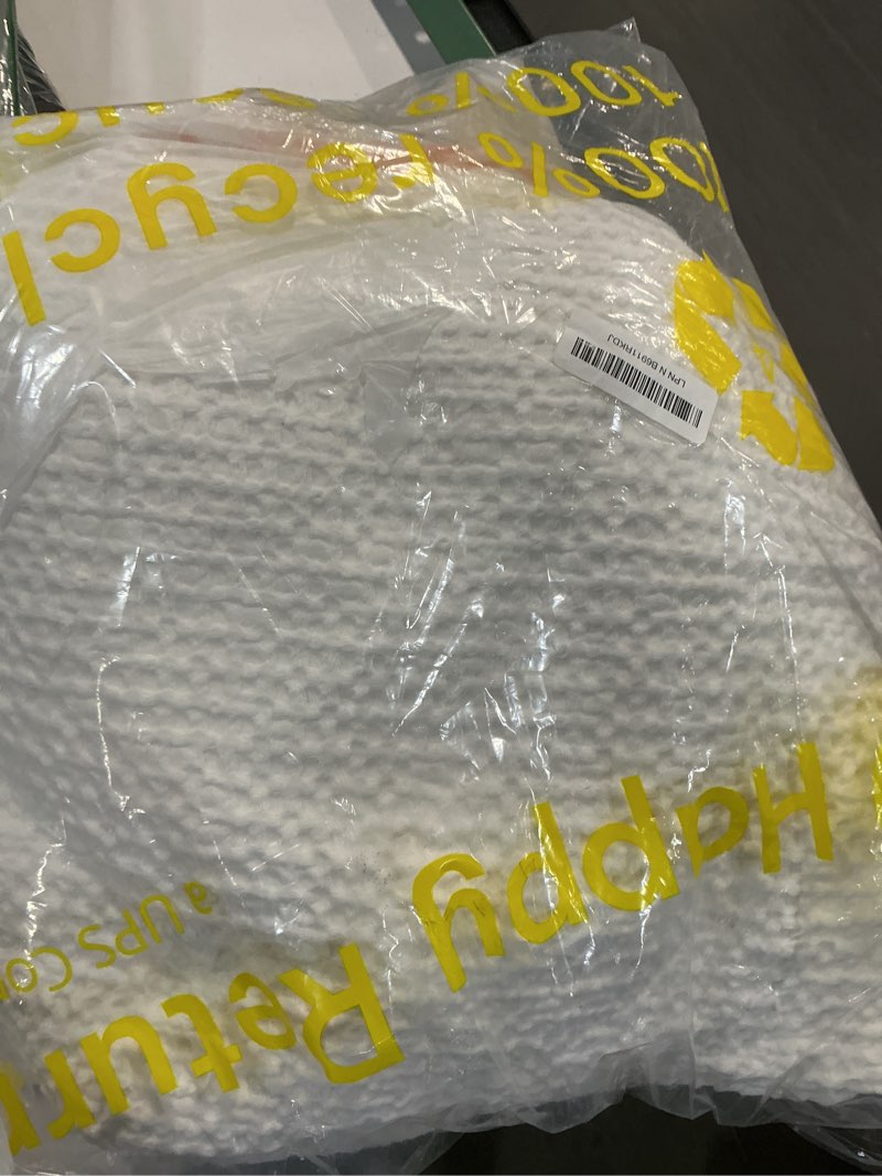 Condition photo showing As Is for bedsure cotton duvet cover queen - 100% cotton waffle weave coconut white duvet cover queen size, gentlesoft™ and breathable bedding set for all season, 3 pieces, 90"x90" queen (90" x 90") 01 - coconut white (no comforter)