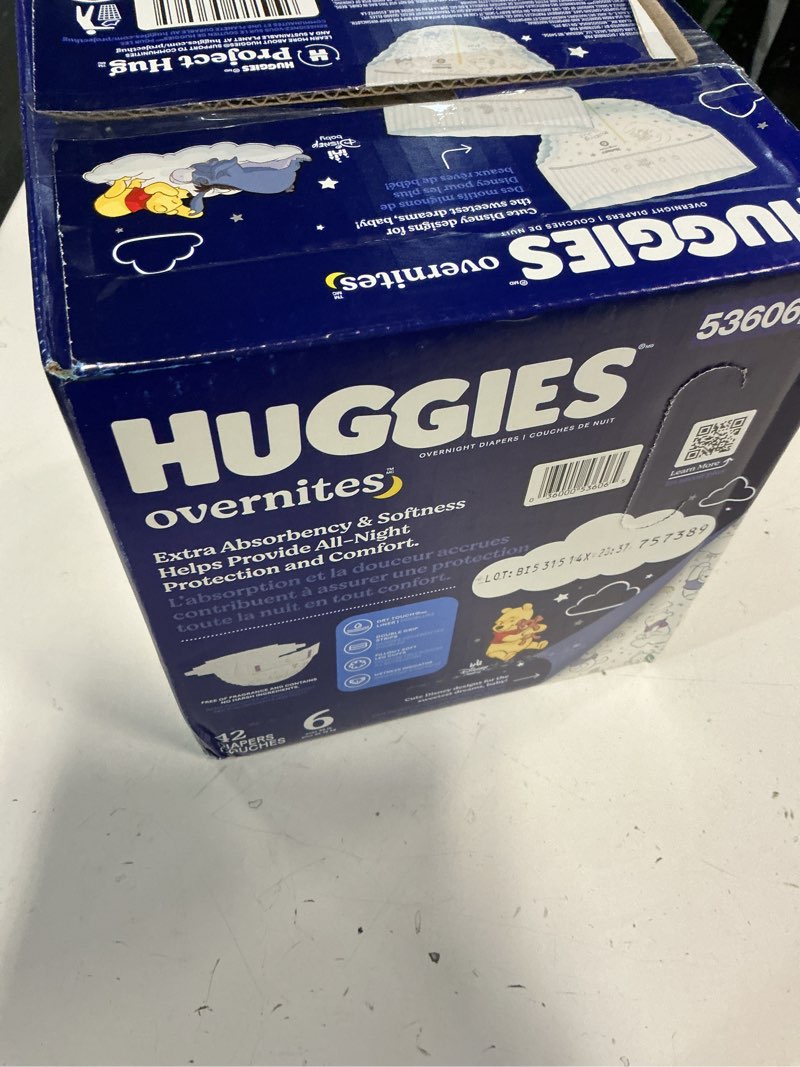 Condition photo showing New/Like New for (Size:6)Huggies Overnites Size 6 Overnight Diapers (35+ lbs), 42 Ct, Packaging May Vary Size 6 42