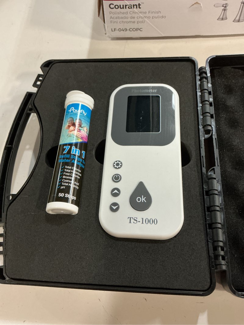Condition photo showing Good Condition for Pawfly 7 in 1 Digital Water Testing Kit, 50 Strips Hot Tub Test Kit, Digital Pool Water Tester for pH, Total Hardness, Total Chlorine, Free Chlorine, Total Alkalinity, Cyanuric Acid & Bromine