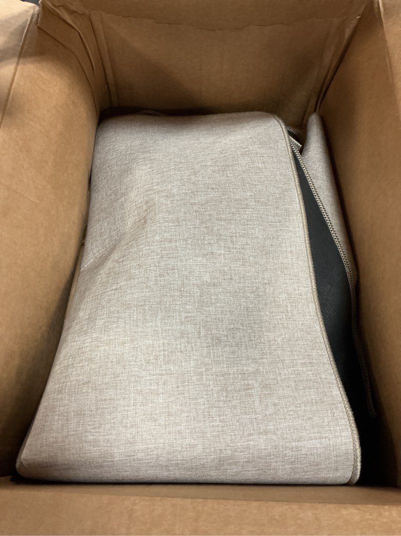 Condition photo showing As Is for color&geometry extremely white beige small ultra thin indoor door mat 17"x30", machine washable front door mat non slip, low profile entrance mat indoor, absorbent carpet for inside use (fold) white beige 1'5" x 2'6" (rectangular)