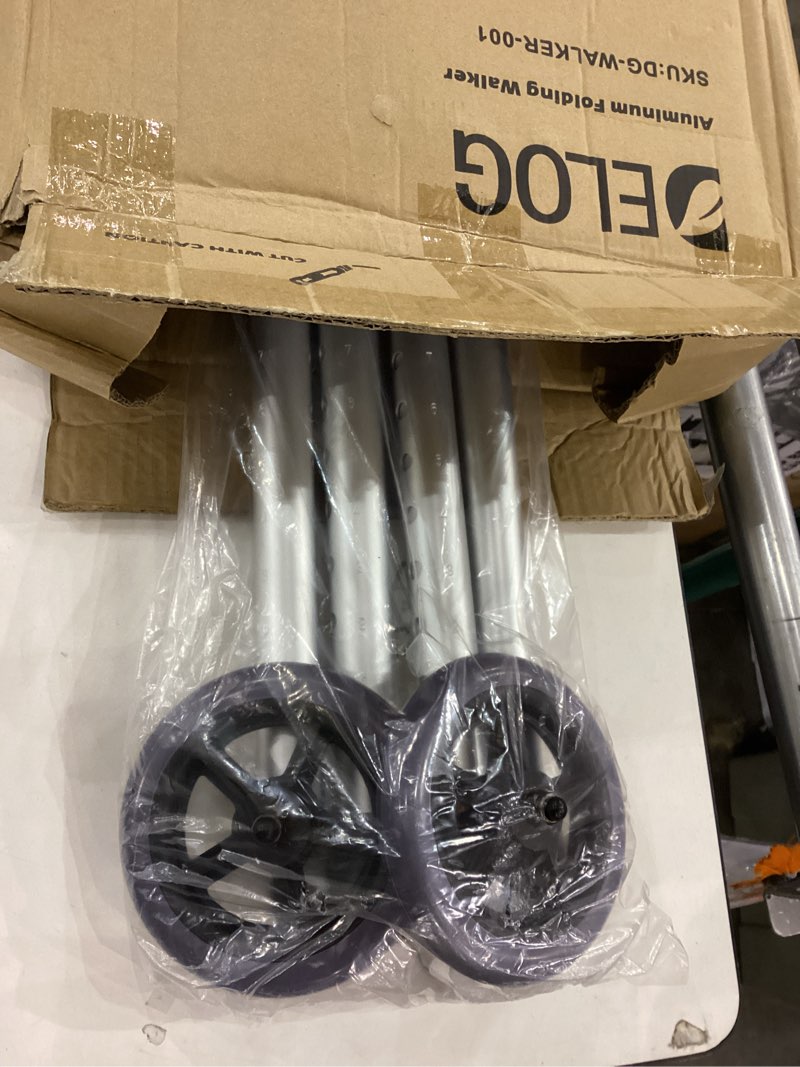 Delog Narrow Folding Walker for Seniors with Trigger Release and 5 Inches Wheels, Lightweight Suppor