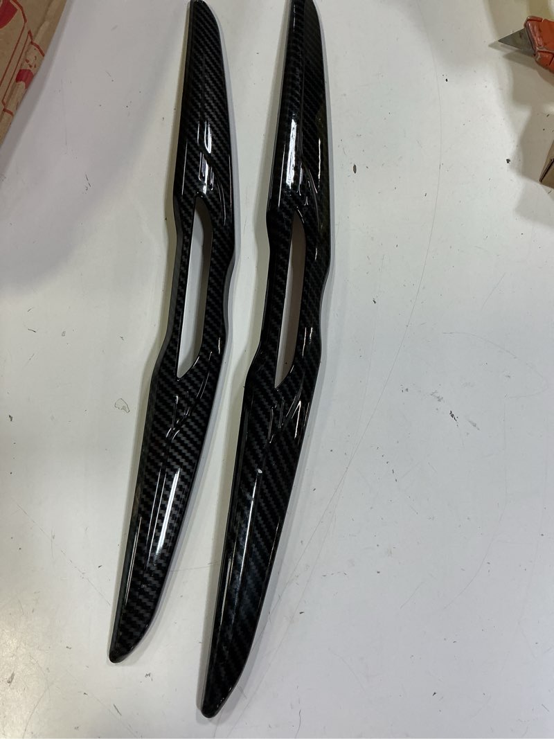 Condition photo showing Good Condition for carbon fiber front bumper grille emblem cover rear emblem badge cover trim kit exterior accessories compatible with chrysler 300 300c 2015-2023 carbon fiber grain