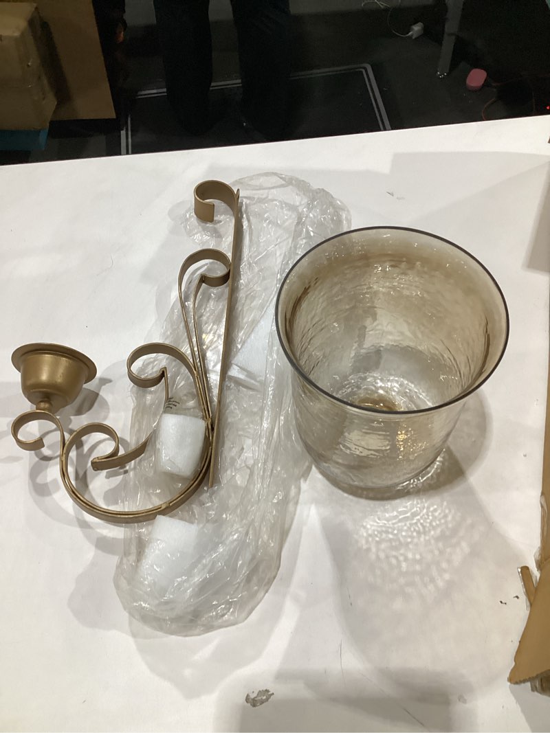 Condition photo showing Good Condition for Deco 79 23816 Traditional gold Metal and gold Glass Candle Sconce, 20\" x 11\" 20\" H x 11\" L