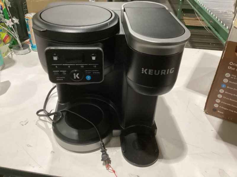 Condition photo showing As Is for Used missing coffee pot Keurig K-Duo Hot & Iced Single Serve & Carafe Coffee Maker, MultiStream Technology, 72oz Reservoir (Gen 2)