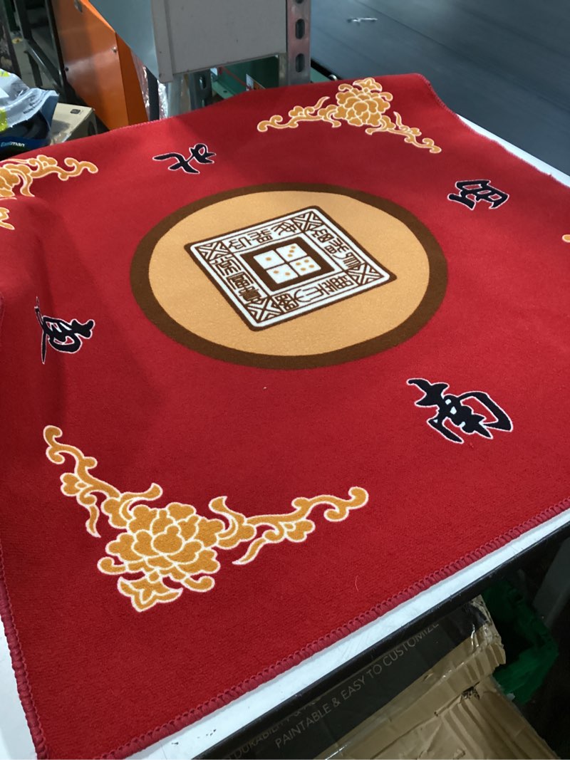 Condition photo showing Good Condition for juexica mahjong mat with bag, anti slip noise reduction table cover board game mat mahjong table accessories tablecloth paigow poker cards(red)