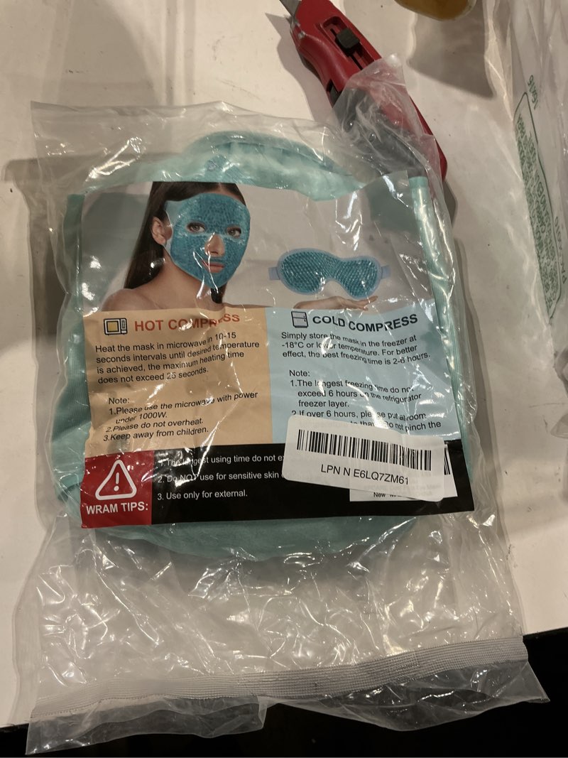Condition photo showing Good Condition for xpcare colding ice face mask and cooling eye mask for puffy eyes & migraine relief, gel eye mask, cool face masks for dark circles, eye surgery, sleeping, pressure, headaches, skin care blue