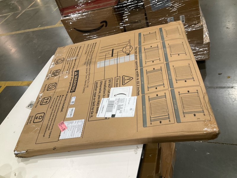 Condition photo showing Good Condition for cumbor 29.7-48" baby gate for stairs, mom's choice awards winner-dog gates for doorways, auto close safety pet gate for dogs indoor, easy install pressure mounted child gate with walk thru door, white white 29.7-48"w x 30.5"h
