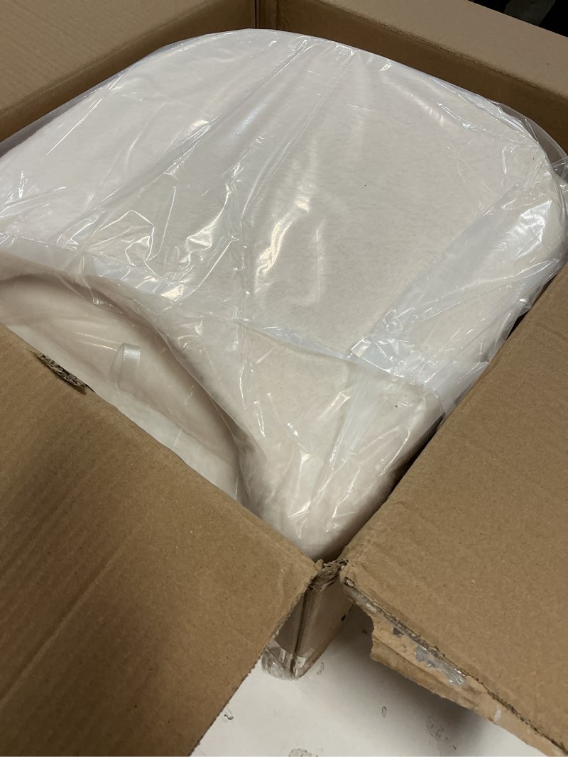 Condition photo showing Good Condition for GREENSTELL Vanity Stool Chair with Storage and Folding Back, 15.8" x 16.5" x 33" Square Faux Fur Soft Ottoman, 4 Metal Legs with Anti-Slip Feet, Furry Padded Seat for Makeup, Bedroom, White White 15.8" x 16.5" x 33"