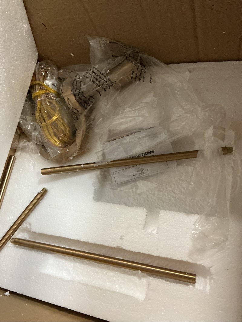 Condition photo showing As Is for nuvo lighting 60/7142 teresa - 1 light bell pendant, burnished brass finish with clear glass