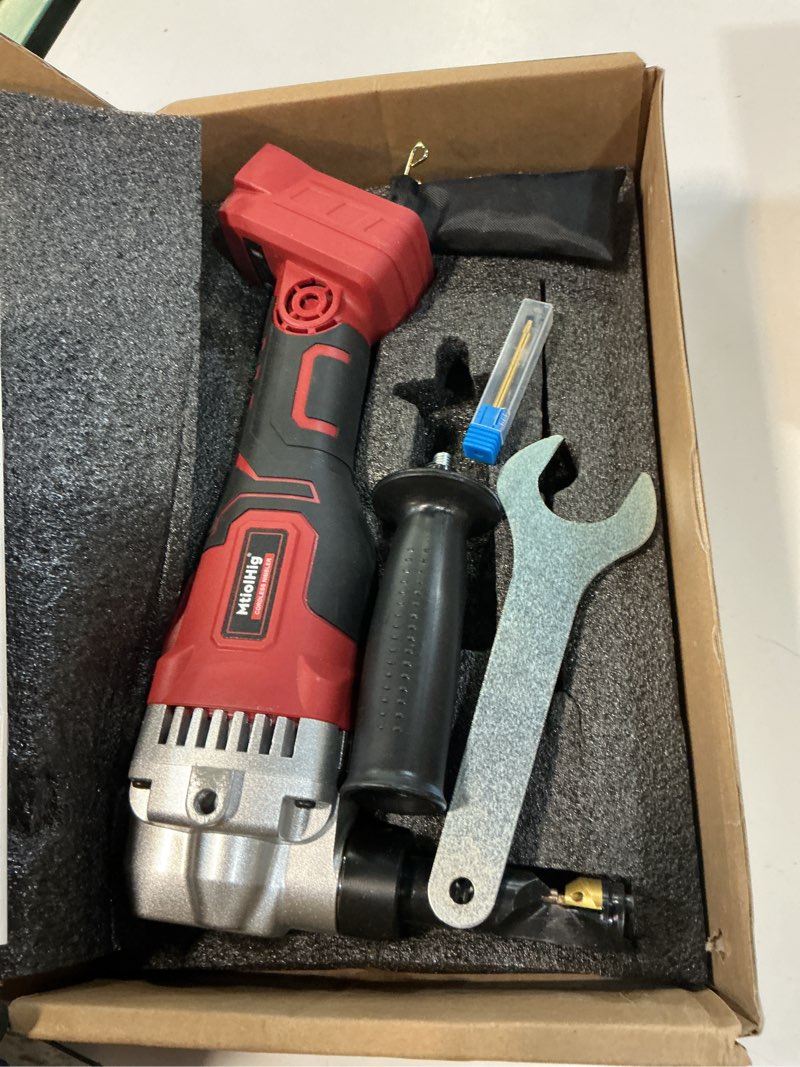 Condition photo showing Good Condition for cordless metal nibbler for milwaukee 18v battery (no battery), 18-gauge electric nibbler with assist handle & 2 blades, 1900rpm brushless metal cutter for stainless steel, aluminum, 3-speed settings