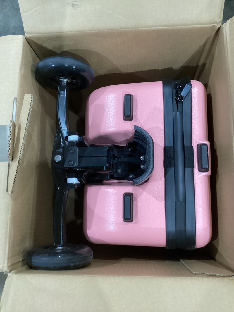 Condition photo showing Good Condition for iubest luggage carry on scooter suitcase for kids age 4-15, detachable & foldable 4 in 1 suitcase, multifunctional ride on travel trolley scooter combo-pink