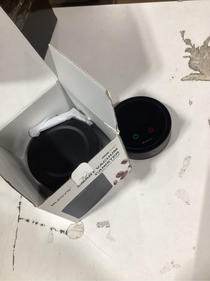 Condition photo showing Good Condition for Similar product Smart Vacuum Coffee Canister, Automatic Stainless Steel Food Storage Container, LCD Monitoring, One-touch Freshness, Date Tracker, Extra-long Standby Time, Holds 20 oz Coffee Beans (Black, 1.8L) Black 1.8L