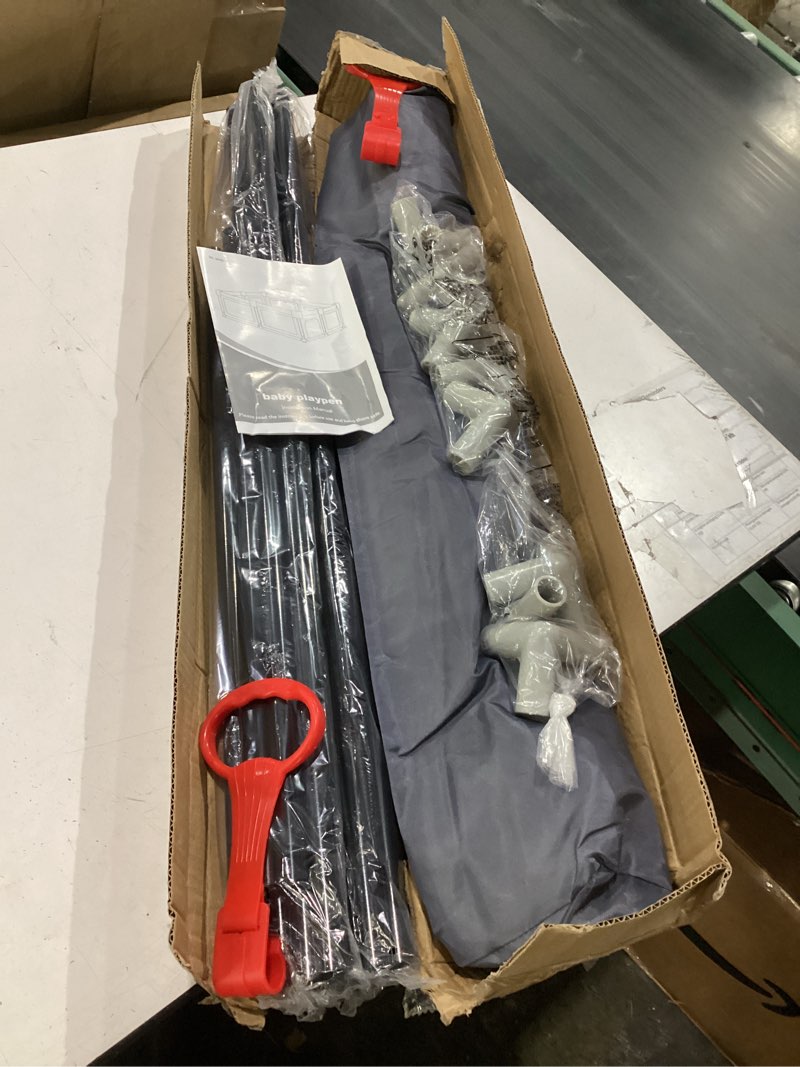 Condition photo showing New/Like New for todale baby playpen - 50 x 50 x 27 in grey pack of 1 - effortless setup & travel crib for baby - ventilated panels & play pen for babies 6-12 months - foldable play pen for toddlers 1-3 50x50x27 inch (pack of 1) grey