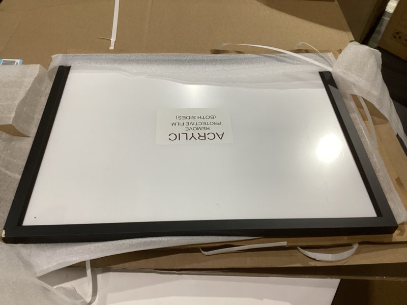 Condition photo showing As Is for 17x23 black, moulding blk-001, comes with new true navy mat; holds 14x20 pga, ryder cup, us open golf flags; flag not included