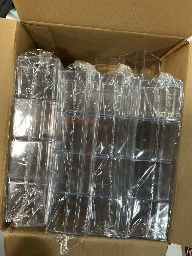 Condition photo showing Good Condition for 50 pcs acrylic boxes with lids, 2×2×2" mini clear candy boxes, square transparent display cases, stackable storage cubes, small containers for wedding favors, jewelry, treats