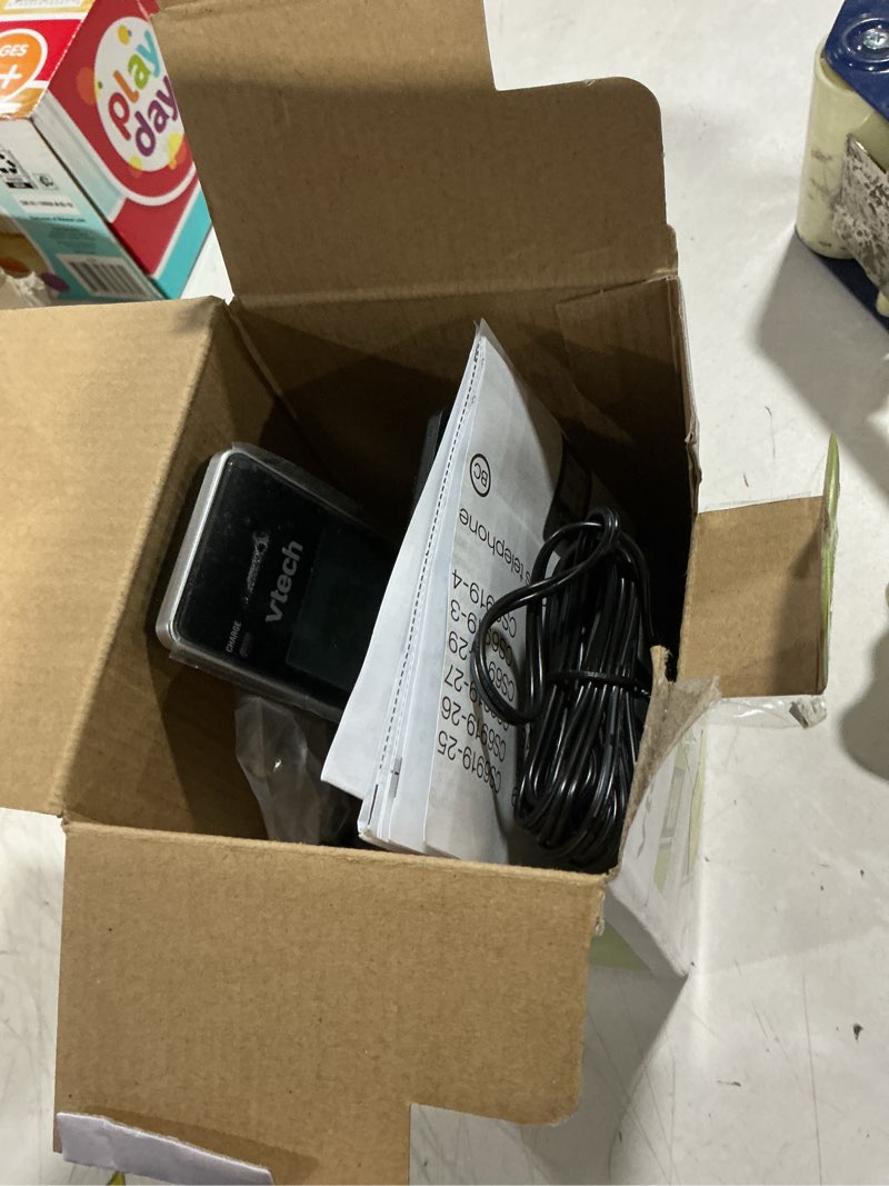 Condition photo showing As Is for vtech dect 6.0 expandable cordless phone with call block, cs6919 (silver & black)