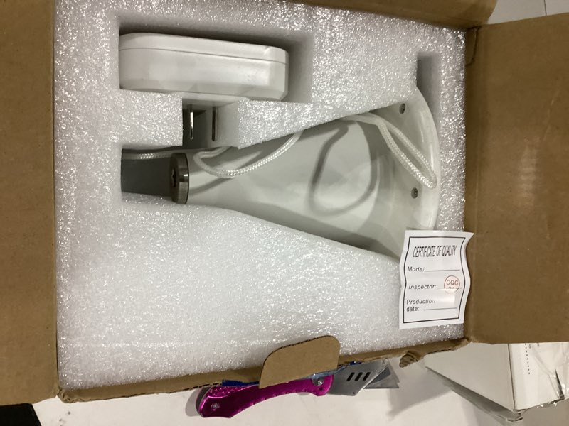 Condition photo showing As Is for wifi pool alarm, zuomeng solar wave pool alarm with optimal sensitivity, remote control by app, dual alarming via device & app, offering extra protection for your child and pet