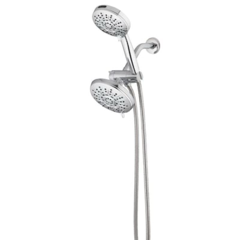 allen + roth nevis 6.0 -spray chrome 5-in round shower head with handheld combo 1.8 gpm