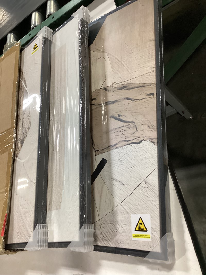 Condition photo showing Good Condition for framed neutral abstract wall art, set of 3 modern canvas prints paintings artwork for walls, minimalist black and beige pictures for living room hallway stair bedroom office wall decor 16x24 inch 16" w x 24" h x 3pcs neutral