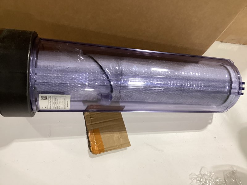 Condition photo showing Good Condition for airthereal whole house water filter housing, sediment filter for well and city water, 20"x4.5" sediment water filter cartridges with 3/4" npt port, pre-filtration system includes 1-pack cto filter 3/4" npt port housing + cto filter