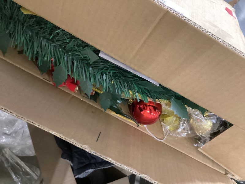 Condition photo showing Good Condition for Waipfaru 6Ft Prelit Pop Up Christmas Tree Decorations, Pre Decorated Artificial Christmas Tree with 200 Lights, Collapsible Indoor Xmas Tree for Apartment, Holiday Party Decorations Green 6 FT