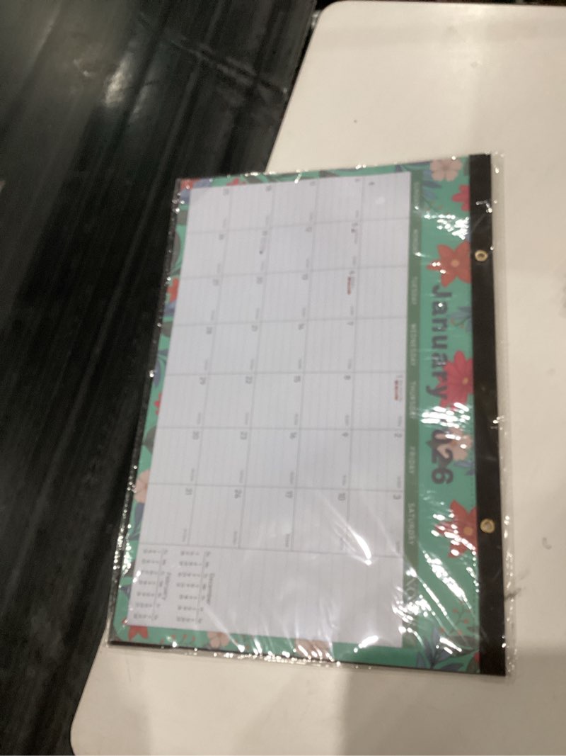 Condition photo showing New/Like New for Desk Calendar 2026, 18 Months Desktop/Wall Monthly Calendar with Stickers(Jan. 2026 - Jun. 2027), Large 17'' x 12'' Desk Planner for Office Accessories and School Home Supplies Green 17"x12"(Jan 2026-Jun 2027?