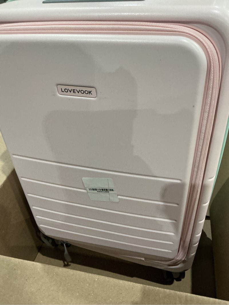 Condition photo showing Good Condition for lovevook hard shell carry on luggage 22x14x9 airline approved,22 inch cute carry on suitcase with spinner wheel tsa lock,lightweight travel luggage rolling suitcase,gifts for men women,pink-mint green