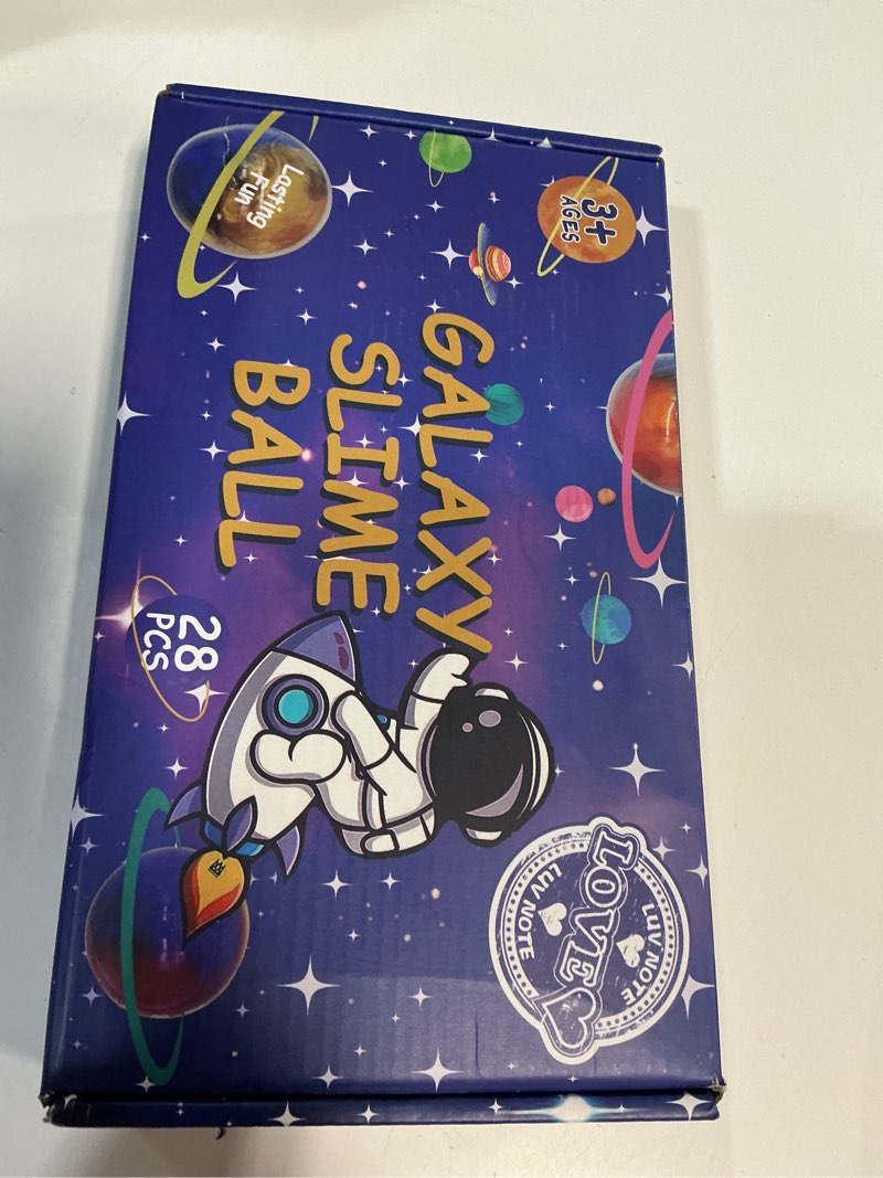Condition photo showing New/Like New for 28 Pack Valentines Day Gifts for Kids, Valentines Galaxy Slime with Valentines Day Cards Space Gift Boxes, Valentine Classroom Favors Valentines Cards for Boys Girls Class Exchange Prizes Valentines Galaxy Slime A