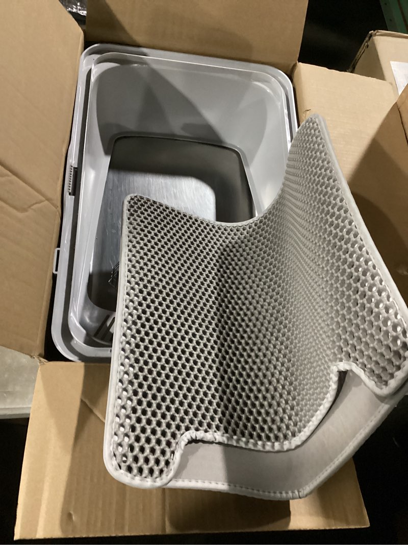 Condition photo showing Good Condition for stainless steel cat litter box with scoop, metal litter box high sided, cat litter box enclosure, xl extra large high-sided litter boxs (anti-urine leakage, include scoop) (grey) k-gray
