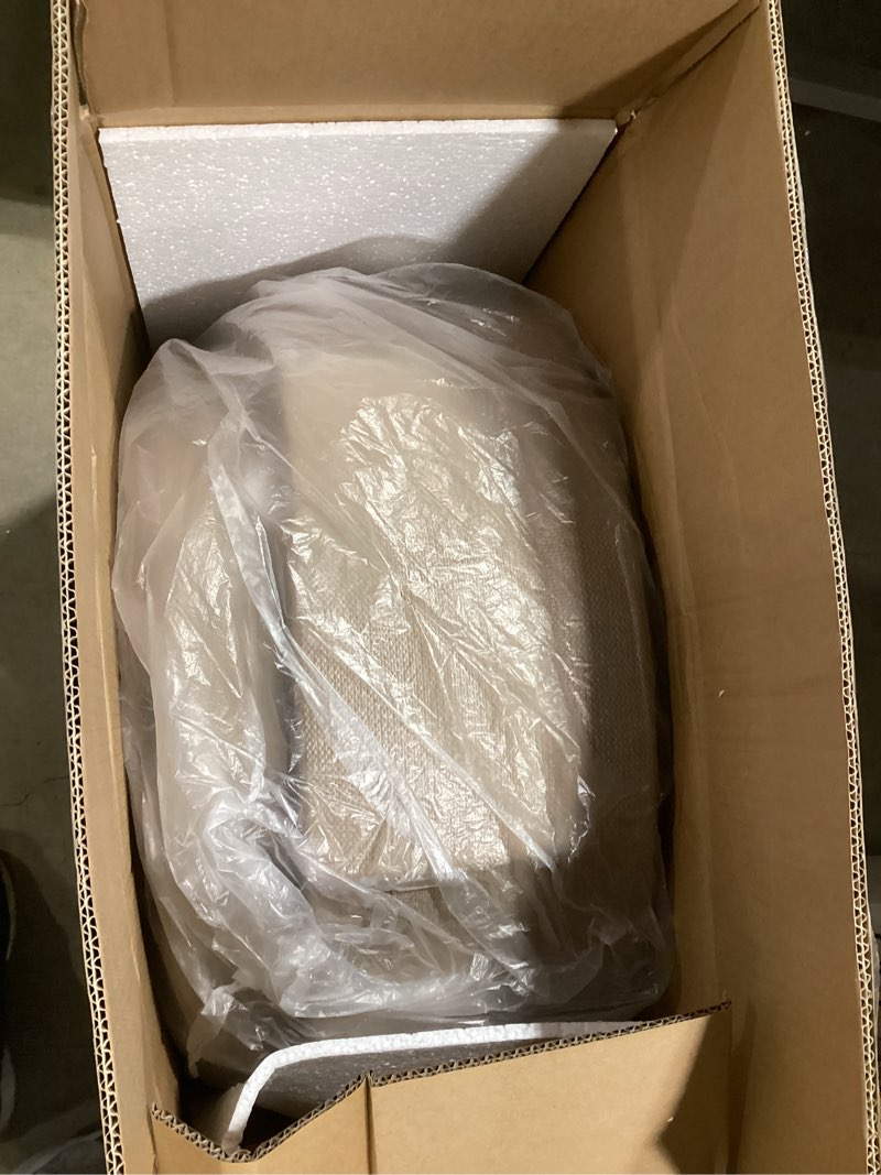 Condition photo showing New/Like New for COLAMY Fabric Round Storage Ottoman with Reversible Tray Lid – Multi-Functional Footrest, Hidden Storage, Sturdy & Stylish Small Coffee Table for Living Room, Bedroom, or Entryway(Camel)