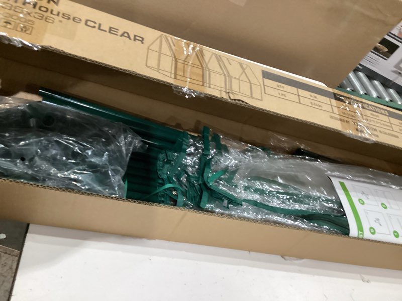 Condition photo showing Good Condition for VIVOSUN Mini 4-Tier Greenhouse with Wheels, 27 x 19 x 63-Inch Reusable Portable Warm House with Clear PVC Cover and Shelf for Compact Garden and Small Backyards, with Wheels Clear PVC 27 x 19 x 63-Inch