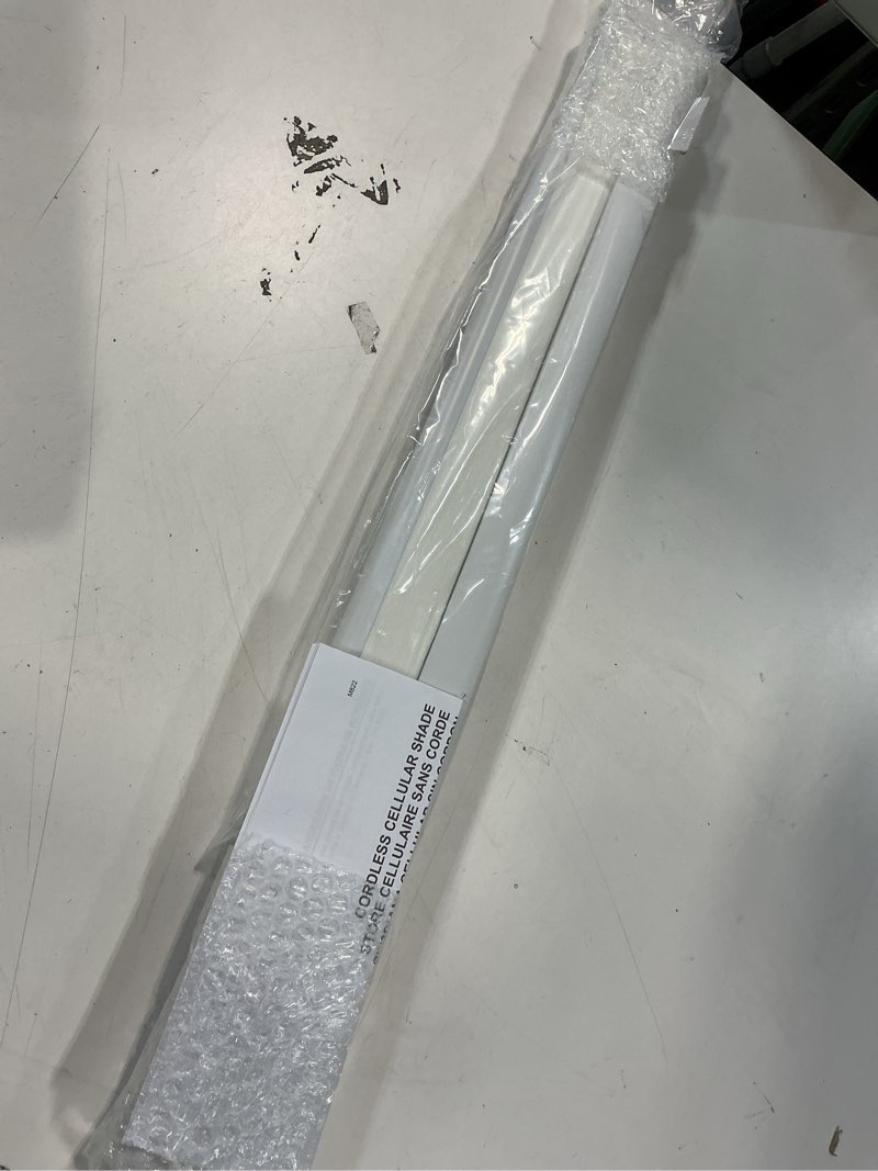 Condition photo showing Good Condition for LazBlinds Cordless Cellular Shades, No Tools No Drill Light Filtering Honeycomb Shades Pleated Blinds for Windows, 25'' W x 64'' H, White Light Filtering-white 25'' W x 64'' H