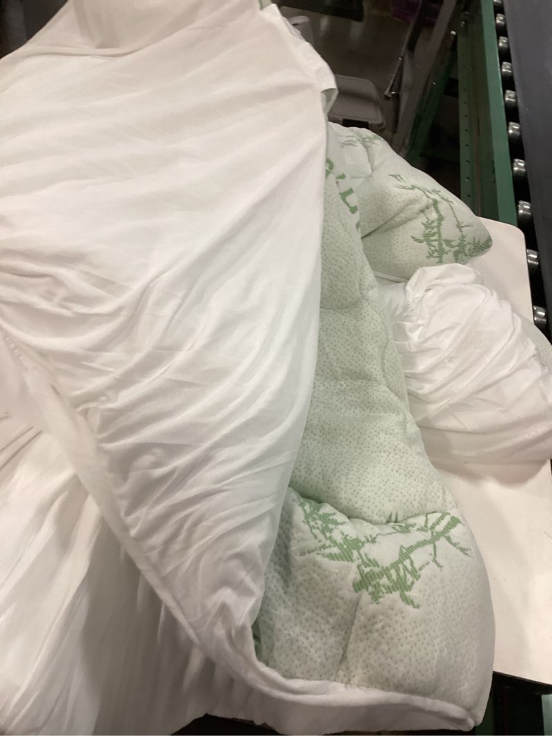 Condition photo showing As Is for BEDLORE Queen Mattress Topper Viscose Derived from Bamboo, Thick Pillow Top Mattress Pad with Stretchable Pockets for 6-18 inches Mattress, Soft Mattress Topper for Back Pain Relief 4 Green Queen